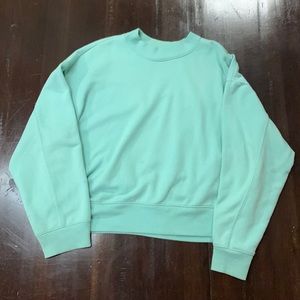 Target - teal sweatshirt - no size available (probably medium/oversized fit)